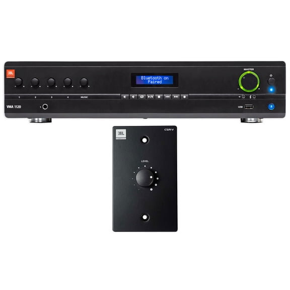 JBL VMA1120 Commercial/Restaurant 120W Bluetooth Amplifier+Black Wall Controller