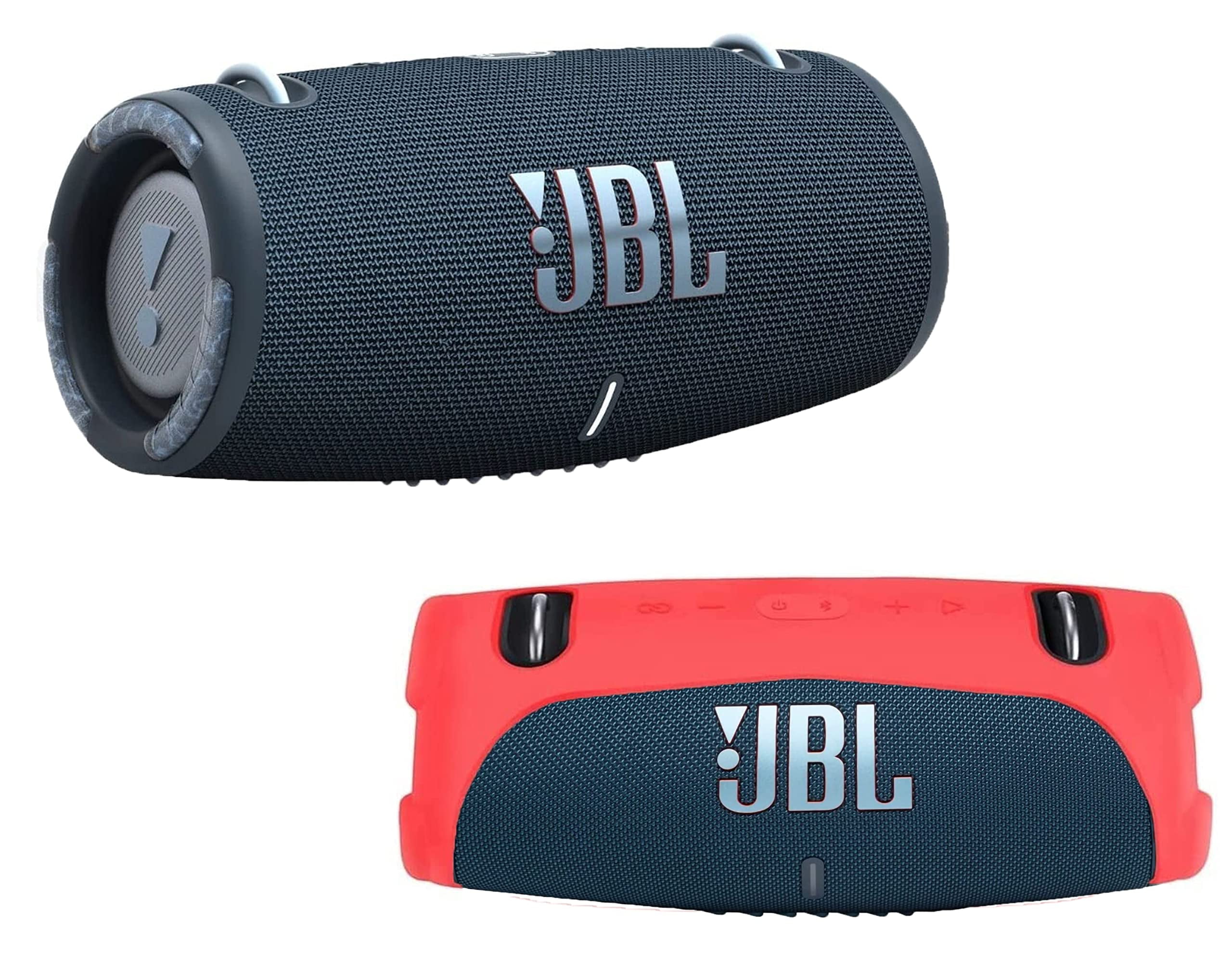 JBL Xtreme 3 - Portable Bluetooth Speaker Bundle with Silicone Carrying  Sleeve Cover (Blue w/Red Sleeve) 
