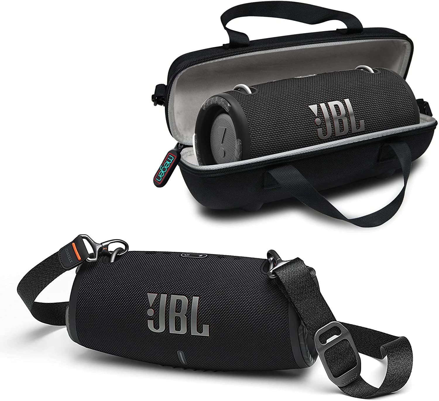JBL Xtreme 3 Portable Bluetooth Speaker - Powerful Sound & Deep Bass - IP67  Waterproof - Pair with Multiple Speakers - Wireless Bluetooth Speaker  Bundle with Megen Protective Hardshell Case (Black) 