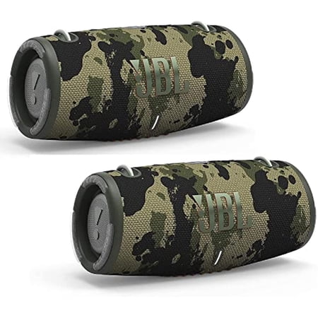 JBL Xtreme 3 Portable Waterproof Wireless Bluetooth Speakers Bundle - Pair (Camo)