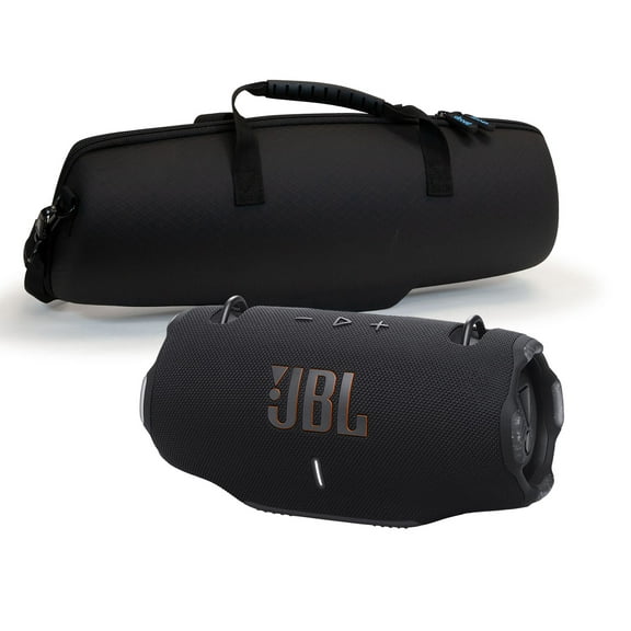 JBL Xtreme 4 Black Portable Bluetooth Speaker w/divvi! Hardshell Case Bundle