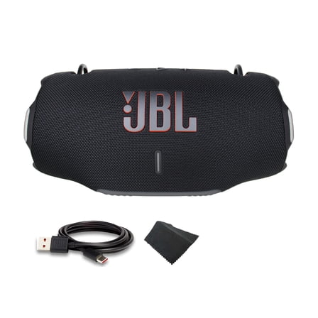 JBL Xtreme 4 Portable Bluetooth Speaker, IP67 Waterproof, 24 Hrs Playtime (Blue) (JBLXTREME4BLUAM) + USB-C Cable + MicroFiber Cloth(International Model)