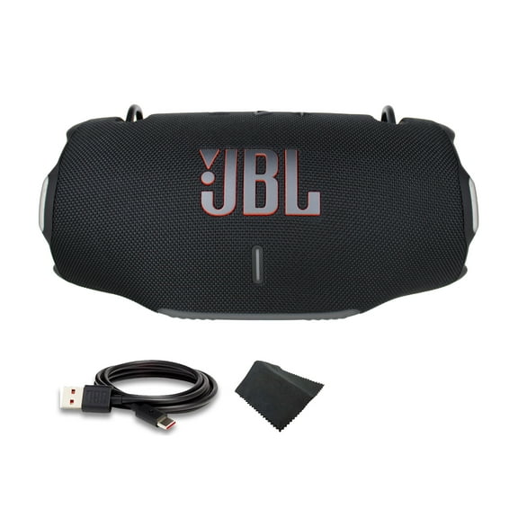 JBL Xtreme 4 Portable Bluetooth Speaker, IP67 Waterproof, 24 Hrs Playtime (Blue) (JBLXTREME4BLUAM) + USB-C Cable + MicroFiber Cloth(International Model)