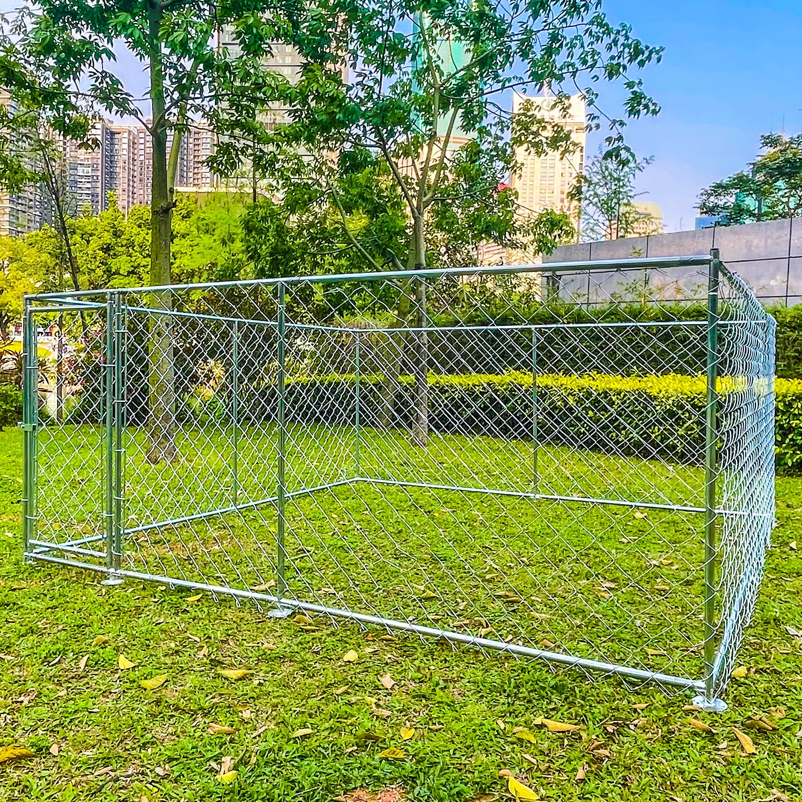 JBLCC 10x10 Heavy Duty Galvanized Chain Link Dog Kennel, Outdoor Metal ...