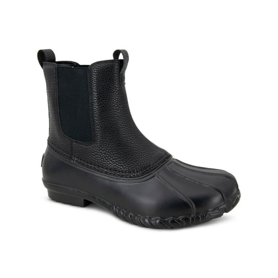 JBU BY JAMBU Mens Black Mixed Media Pull Tabs Goring Waterproof Padded Milton Round Toe Block Heel Duck Boots 9 M