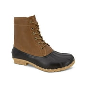JBU BY JAMBU Mens Brown Mixed Media Cushioned Waterproof Maine Round Toe Block Heel Lace-Up Duck Boots 10 M