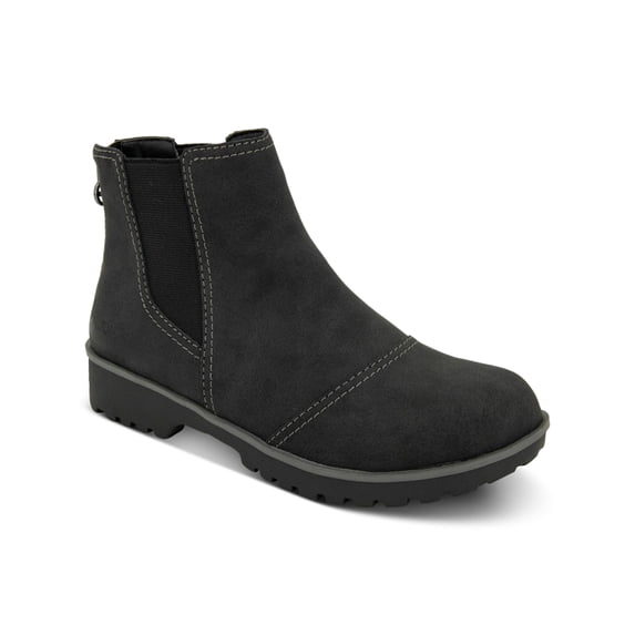 JBU BY JAMBU Womens Black Cushioned Goring Water Resistant Peacock Round Toe Block Heel Zip-Up Chelsea 6 M