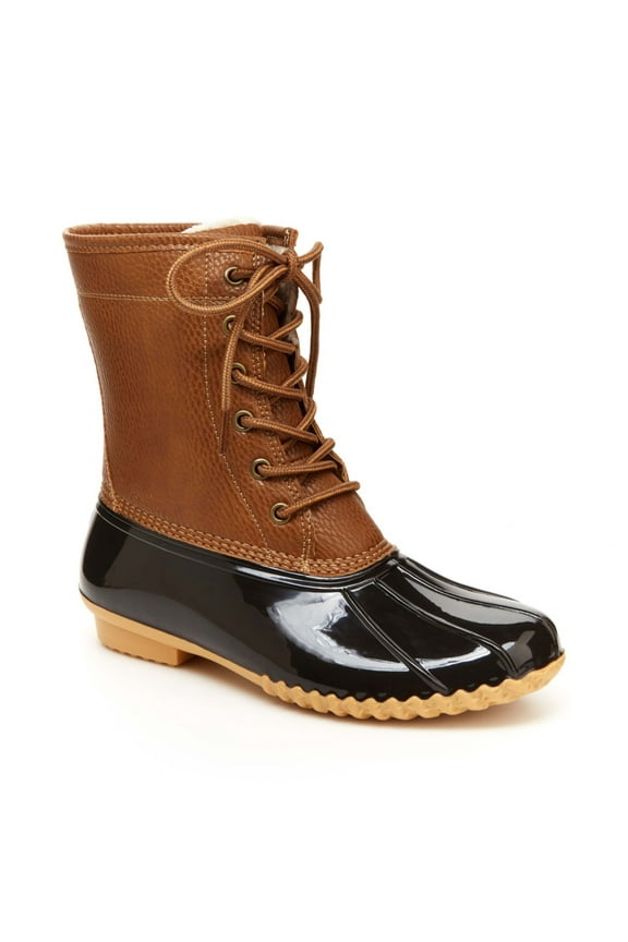 BY JAMBU Womens Brown Water Resistant Maplewood Round Toe Lace-Up Duck Boots 8.5 M