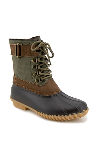 JBU Olive Green & Brown Waterproof Duck Boots 6.5 display picture 2