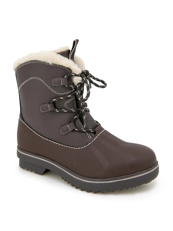 DARK BROWN/TAUPE Women's Brisky Round Toe Boots, US 7M