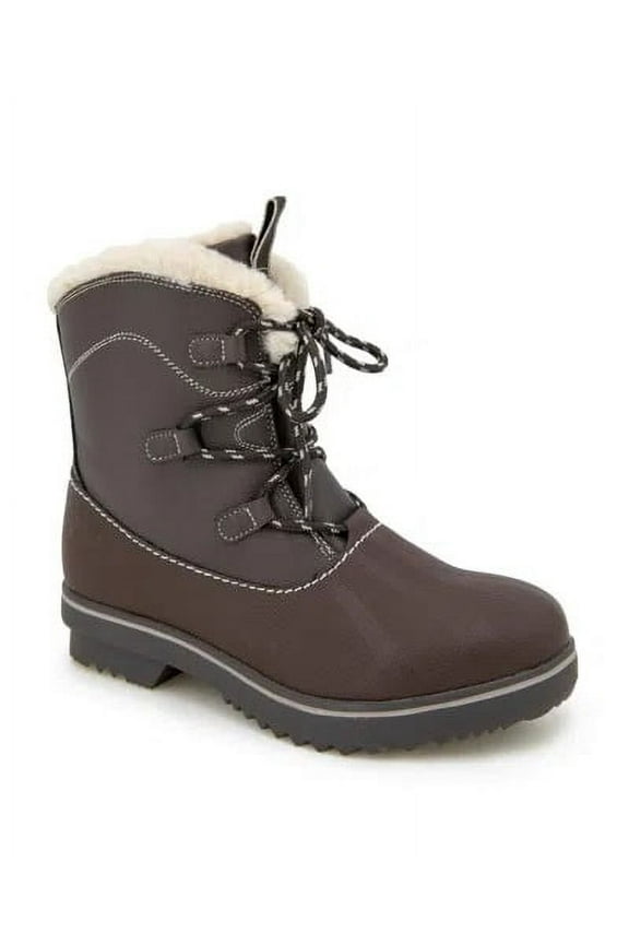 DARK BROWN/TAUPE Women's Brisky Round Toe Boots, US 8 M