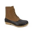 thumbnail image 1 of JBU Mens Brown Mixed Media Cushioned Waterproof Maine Round Toe Block Heel Lace-Up Duck Boots 9 M, 1 of 2