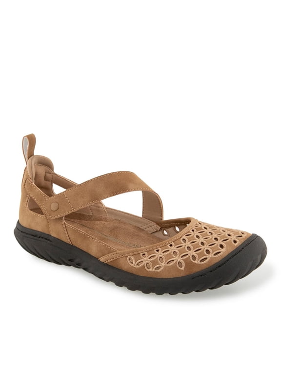 Women's Bianca Adjustable Mary Jane Flat Tan - B6BCA04