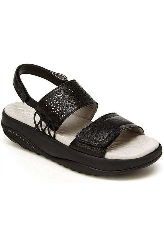JBU by Jambu Women's Alba Soft Leather Memory Foam Footbed Sling Back Sandals