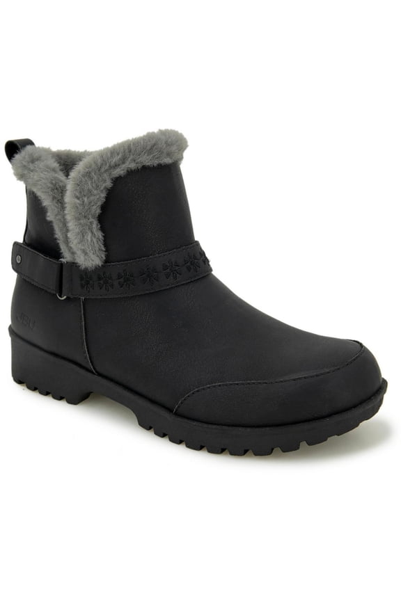 by Jambu Womens Finland Faux Fur Lined Faux Leather Ankle Boots