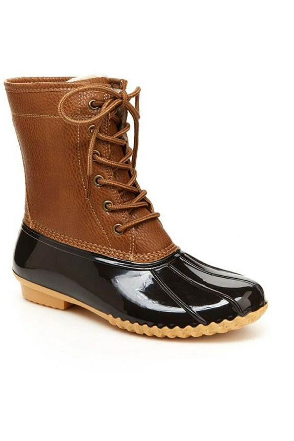 by Jambu Womens Maplewood Faux Leather Lace-Up Rain Boots