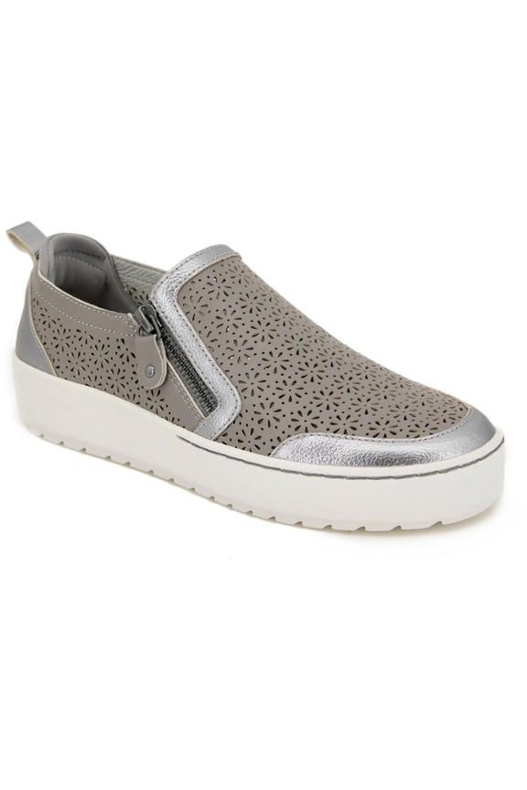 JBU by Jambu Womens Memory Foam Leather Slip-On Sneakers