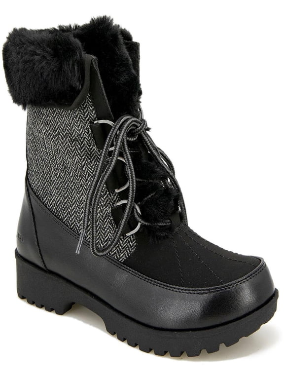 by Jambu Womens Northgate Faux Leather Faux Fur Winter & Snow Boots