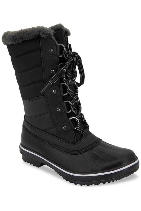 by Jambu Womens Siberia Faux Leather Faux Fur Winter & Snow Boots