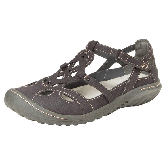 JBU by Jambu Womens Sydney Sandal/Flats (Charcoal, 7.5)