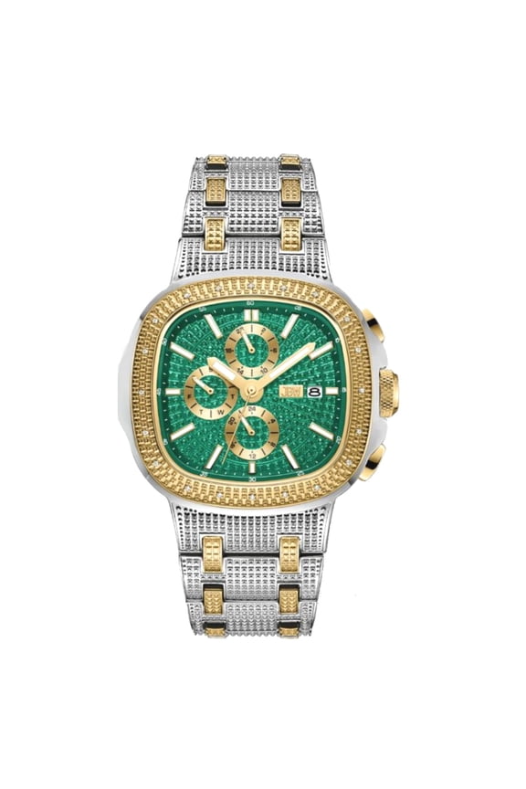 Heist Unisex Green Dial Two-Tone Diamond Luxury Quartz Watch J6380F