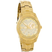 JBW Jet Setter GMT Gold-Tone Stainless Steel Diamond Mens Quartz Watch J6370A