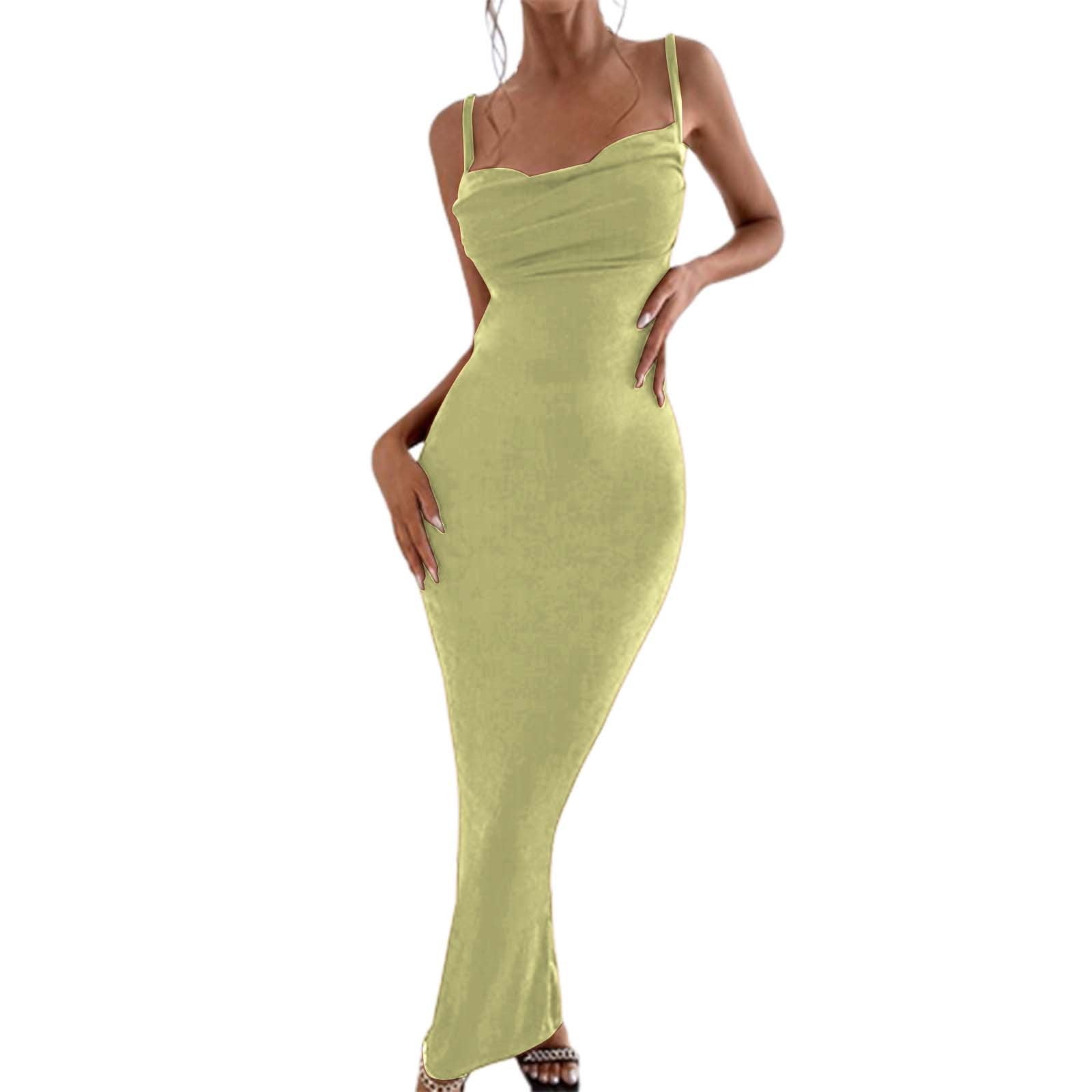 JBXKXYW Dresses for Women 2024 Women Sexy Backless Dress Bodycon