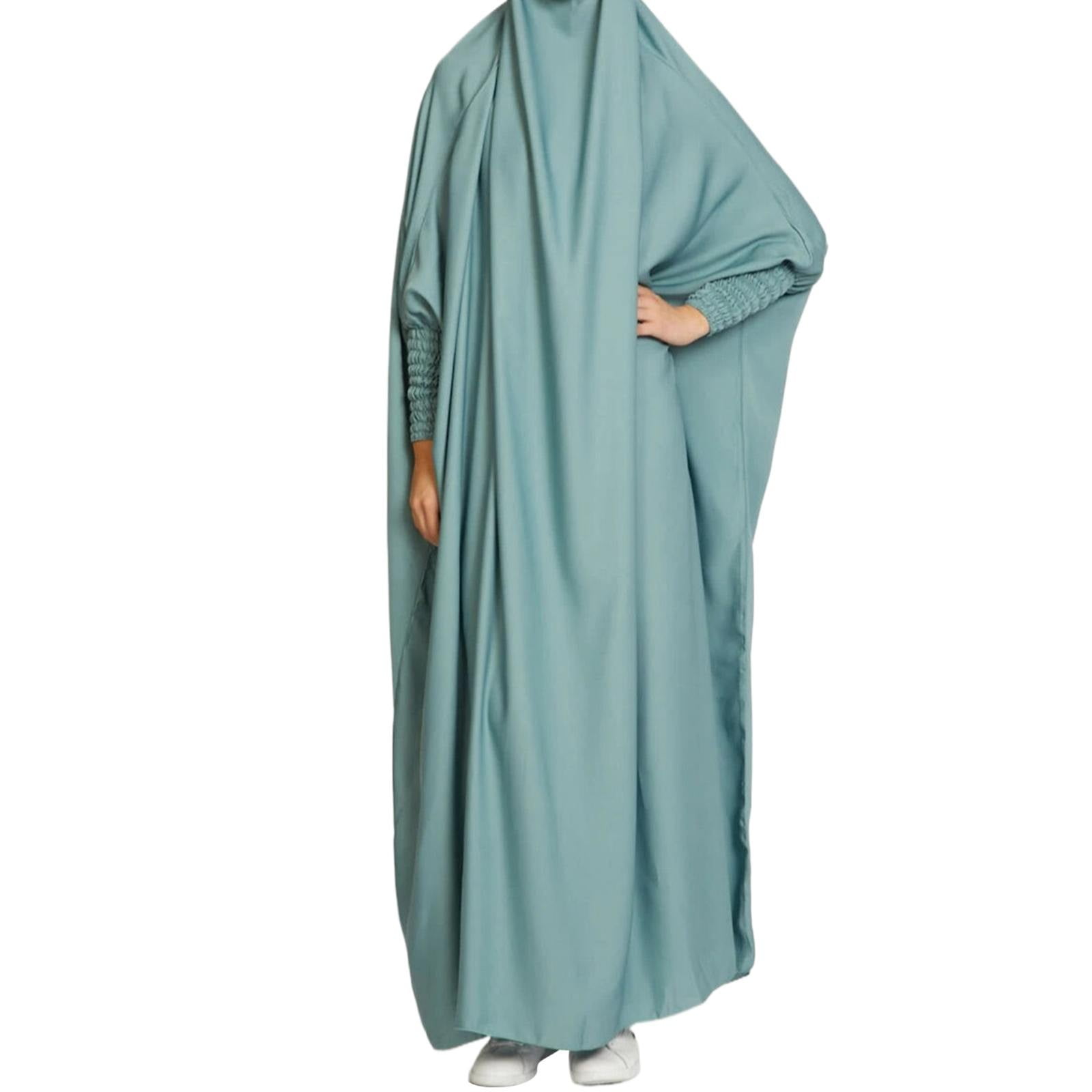 JBXKXYW Dresses For Women Women Long Sleeve Abaya Muslim Prayer Dress 1  Piece Arab I Slamic Clothes Hooded Maxi Dress Womens Dresses (Mint Green,One  Size) - Walmart.com