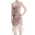 thumbnail image 1 of JBXKXYW Dresses for Women 2024 Women Tassel Prom Dresses Beaded Sequin Art Nouveau Deco Flapper Dress Womens Dresses (Pink,XXL), 1 of 4