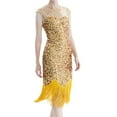 thumbnail image 1 of JBXKXYW Dresses for Women 2024 Women Tassel Prom Dresses Beaded Sequin Art Nouveau Deco Flapper Dress Womens Dresses (Yellow,S), 1 of 4