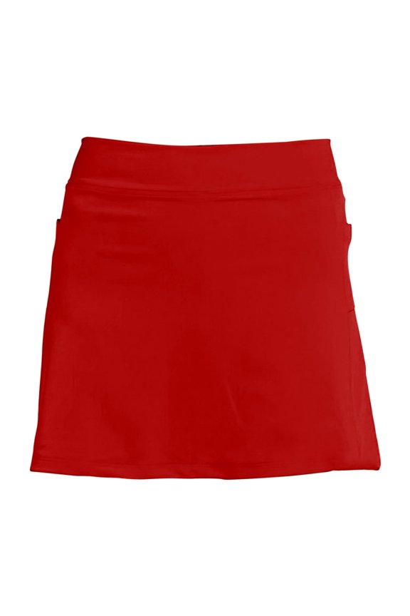 High Waisted Skorts for Woman Women's Pocket Pants Solid Mid Waist Culottes Short Skirts Skinny Pants Casual Skirts for Women Tennis Skirts for Women With Shorts Tennis Skirt(Red,S)
