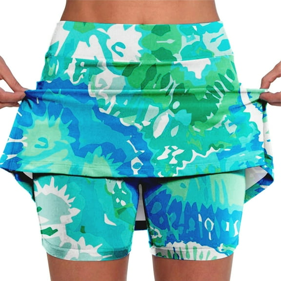 JBXKXYW High Waisted Skorts for Woman Women's Pocket Pants Solid Color Mid Rise Culottes Short Skirt Leggings Casual Skirts for Women (Khaki,S)