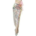 thumbnail image 1 of JBXKXYW Mini Skirt Women'S Sequin Skirt Long Wrap Skirt Sexy Maxi Skirt Glitter Skirt Belly Dance Skirt Party Costume Sequins Mini Skirt For Women Glitter Skirt Women Skirt (White,Xl), 1 of 4