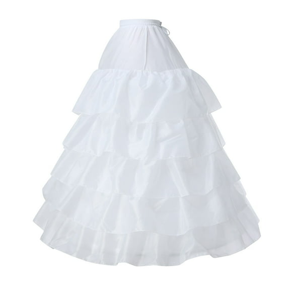 JBXKXYW Skater Skirt Womens 5 Hoop A Line Floor Length Wedding Ball Gown Petticoat Underskirt Women Skirt (White,One Size)