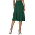 thumbnail image 1 of JBXKXYW Skirts for Women Women's Simple Comfort Basic Stretch A Line Flared Knee Length Skirt Skirts Women Skirt for Women Women’S Skirt(Army Green,S), 1 of 6