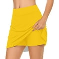 thumbnail image 1 of JBXKXYW Skorts for Women Dressy Casual Womens Casual Solid Tennis Skirt Yoga Sport Active Skirt Shorts Skirt Skorts for Woman Skort for Women Skorts for Women With Pockets (Yellow,XL), 1 of 6