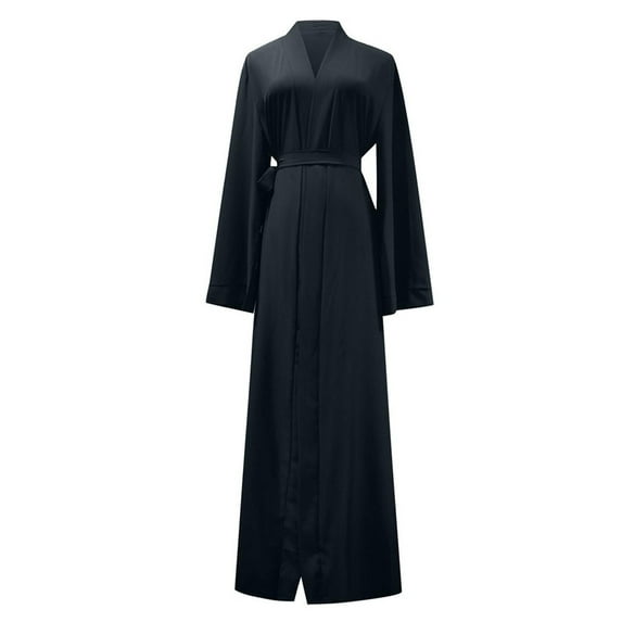 JBXKXYW Summer Dresses For Women 2024 Abaya Ramadan Womens Lady Front Open Cardigan Islamic Long Dress Muslim Dress Womens Dresses (Black,M)