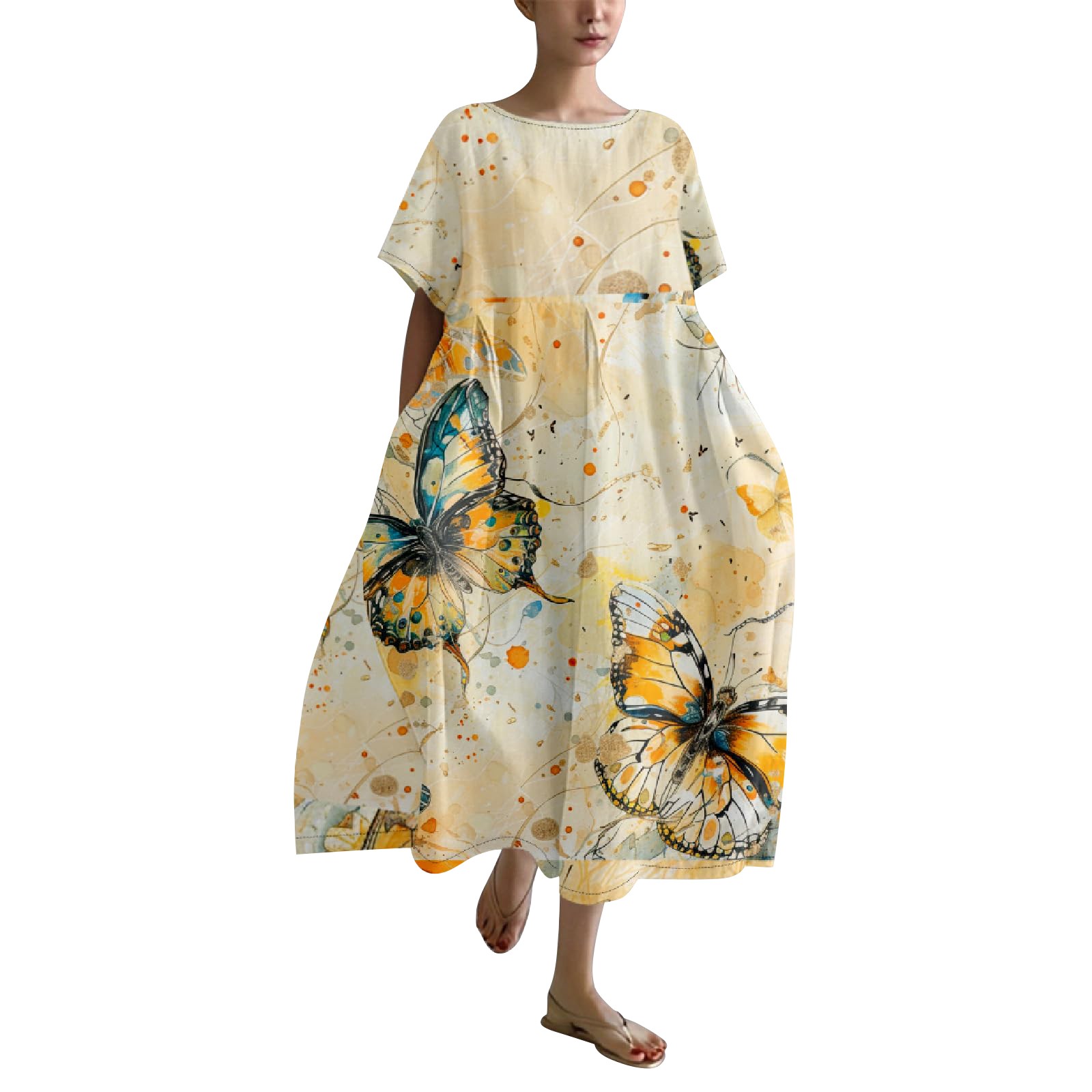 JBXKXYW Summer Dresses for Women 2024 Vintage Art Dress for Women 2024