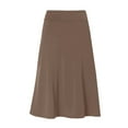 thumbnail image 1 of JBXKXYW Summer Skirt Women's Summer Casual High Waisted Soft A Line Skirt With Solid Color Knee Length Skirt Women Skirts Womans Skirt Women’S Skirt(Khaki,L), 1 of 6