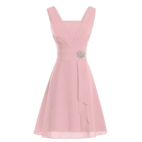 JBXKXYW Sundresses for Women 2024 Women formal Wedding Bridesmaid High-Waist Party Ball Prom Gown Cocktail Dress Summer Dress Plus Size Dress Summer Dress for Women(Pink,XXL)