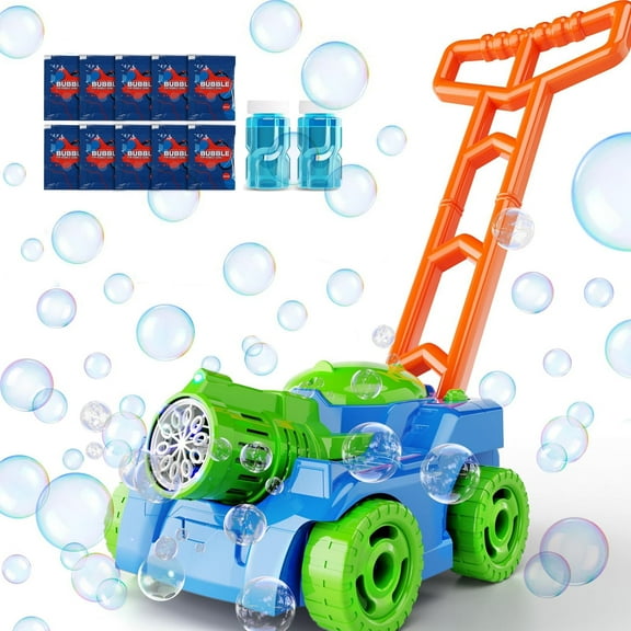 JBeeCtrl Bubble Machine Bubble Lawn Mower for Kids Toddlers Automatic Push Toys Summer Outdoor Toys Bubble Maker for Boys Girls 3-6 Years（Green）