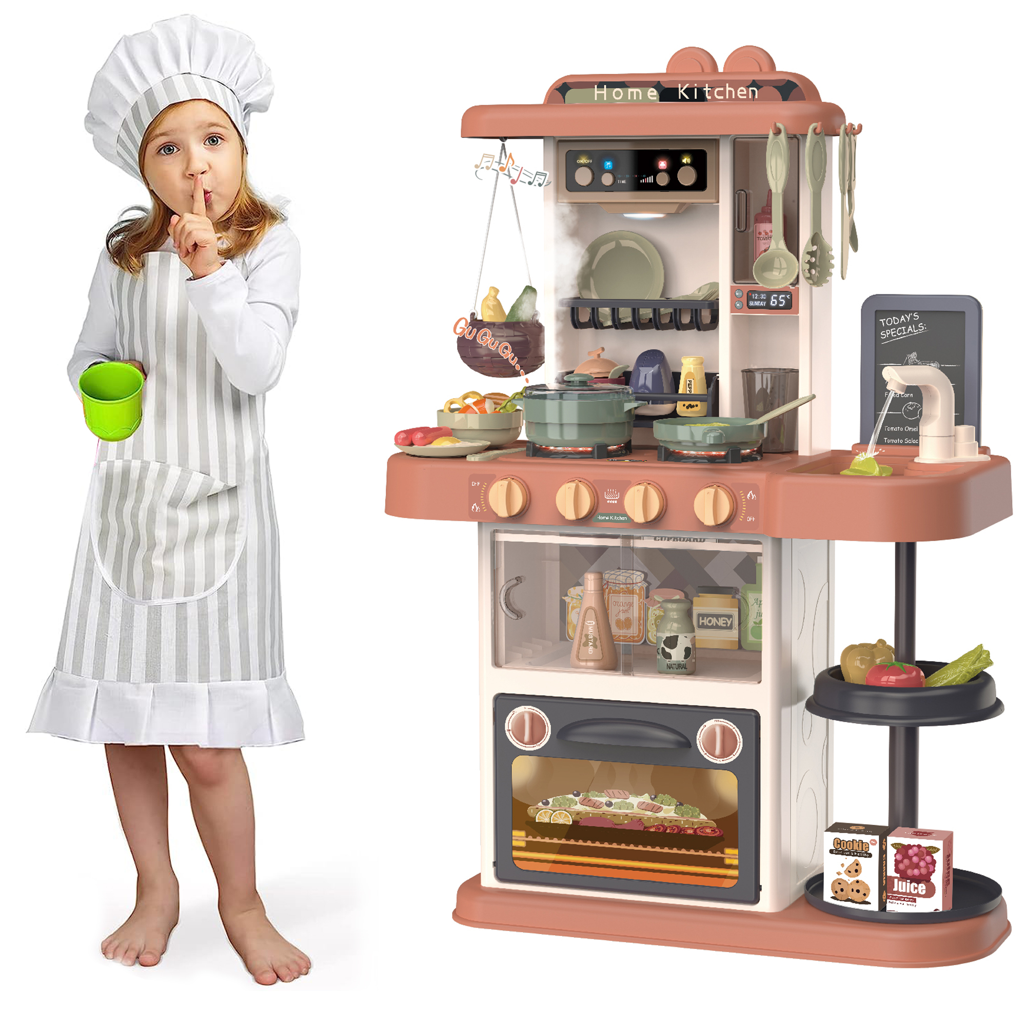 KidKraft Large Wooden Play Kitchen with Lights & Sounds Espresso