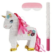 JBee Ctrl Unicorn Pinata Unicorn Party Supplies Pinata Bundle with Blindfold and Bat for Girls Boys Kids Unicorn Theme Birthday Party Game Decorations 16.14" x 12.6" x 3.5"