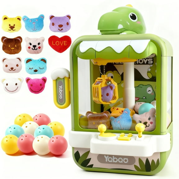 JBeeCtrl Claw Machine for Kids Mini Vending Machine Dinosaur Toys for Boys 3-8 Candy Prize Dispenser Electronic Arcade Game Toy for Party Christmas Birthday Gifts