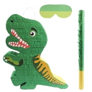 JBeeCtrl Dinosaur Pinata for Boys Bundle with a Blindfold and Bat 16.1x13.4x3.5 Inches, T-Rex Dino Pinata for Boys Kids Birthday Parties, Decorations