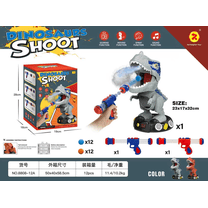 JBeeCtrl Dinosaur Toys for Boys Moveable Dinosaur Shooting Game Toy for 3-5, 5-7, 8-11 Years Old Boys Shooting Target with 2 Pump Blasters 48 Foam Balls Christmas Birthday Gift for Kids-Grey