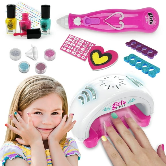 JBeeCtrl Kids Nail Polish Set for Girls Toys Ages 8-11 Years Old Nail Art Salon Kit with Nail Dryer 6 7 8 9 10 11 12 Year Old Christmas Birthday Toys Gifts