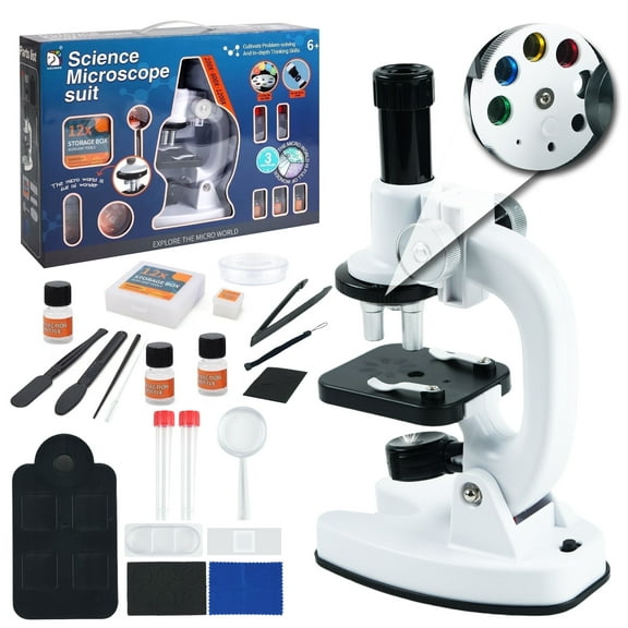 JBeeCtrl Microscope for Kids 200X-1200X Zoom Science Kits for Kids Ages 5-7 Kids Microscope Kit STEM Science Experiment Toy for Kids Ages 5-7 8-12 Education Gift for Boys & Girls Age 6+