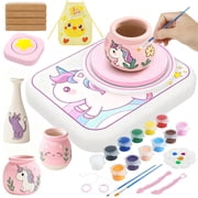 JBeeCtrl Pottery Wheel for Kids with 4 Pack Air Dry Clay Kids Pottery Wheel Kit for Beginners Ages 8-12 Christmas Birthday Gift for 6 7 8 9 10 11 12 Girls Boys-Unicorn