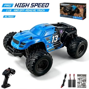 JBeeCtrl RC Cars for Adults 1:18 All Terrain Remote Control Car Toys 36 KPH High Speed 4WD Electric Vehicle w/ 2.4 GHz Remote Control Waterproof Off-Road Monster Truck w/ 2 Batteries-Blue